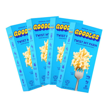 Goodles Twist My Parm Mac & Cheese 4 Pack, 6oz - 14g Protein, 6g Fiber with Prebiotics, 21 Plant-Based Nutrients and Made w/REAL