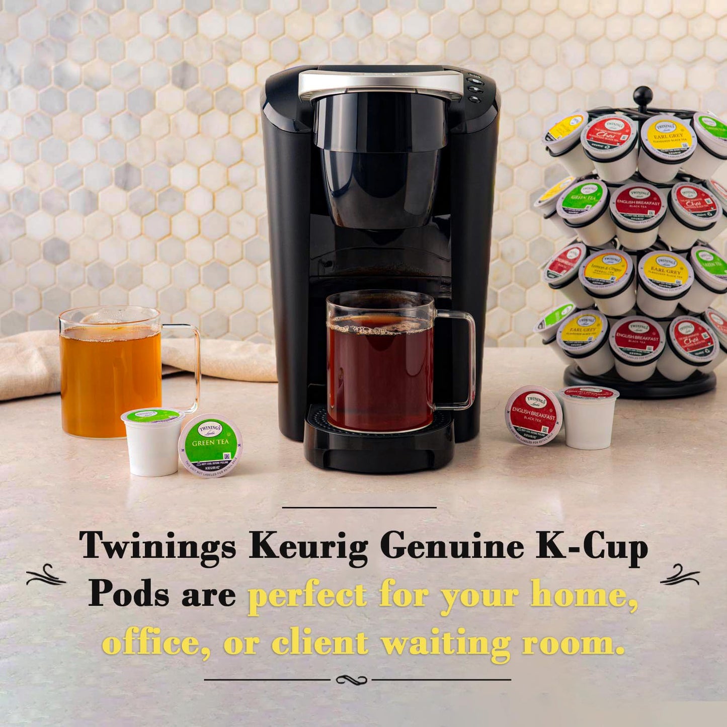 Twinings Lemon & Ginger Tea K-Cups - Naturally Caffeine-Free Herbal Tea, 12 Count, for Keurig