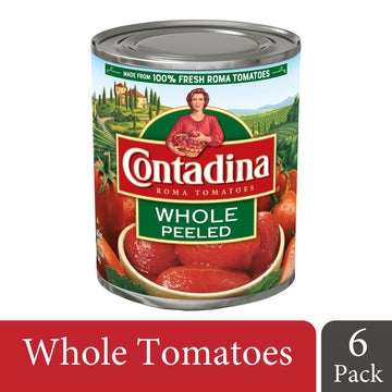 Contadina Whole Peeled Tomatoes, 28 Oz (Pack Of 6 Cans)