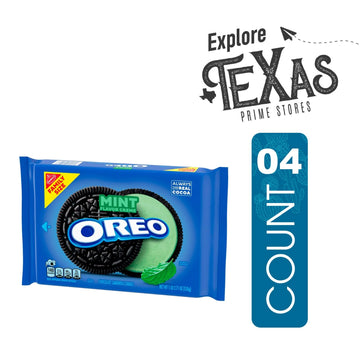 Oreo Flavored 4- Pack Of Mint Creme Sandwich Cookies, Family Size Pouch 18.12 Oz + 1 Freebie By Lavinia Essentials