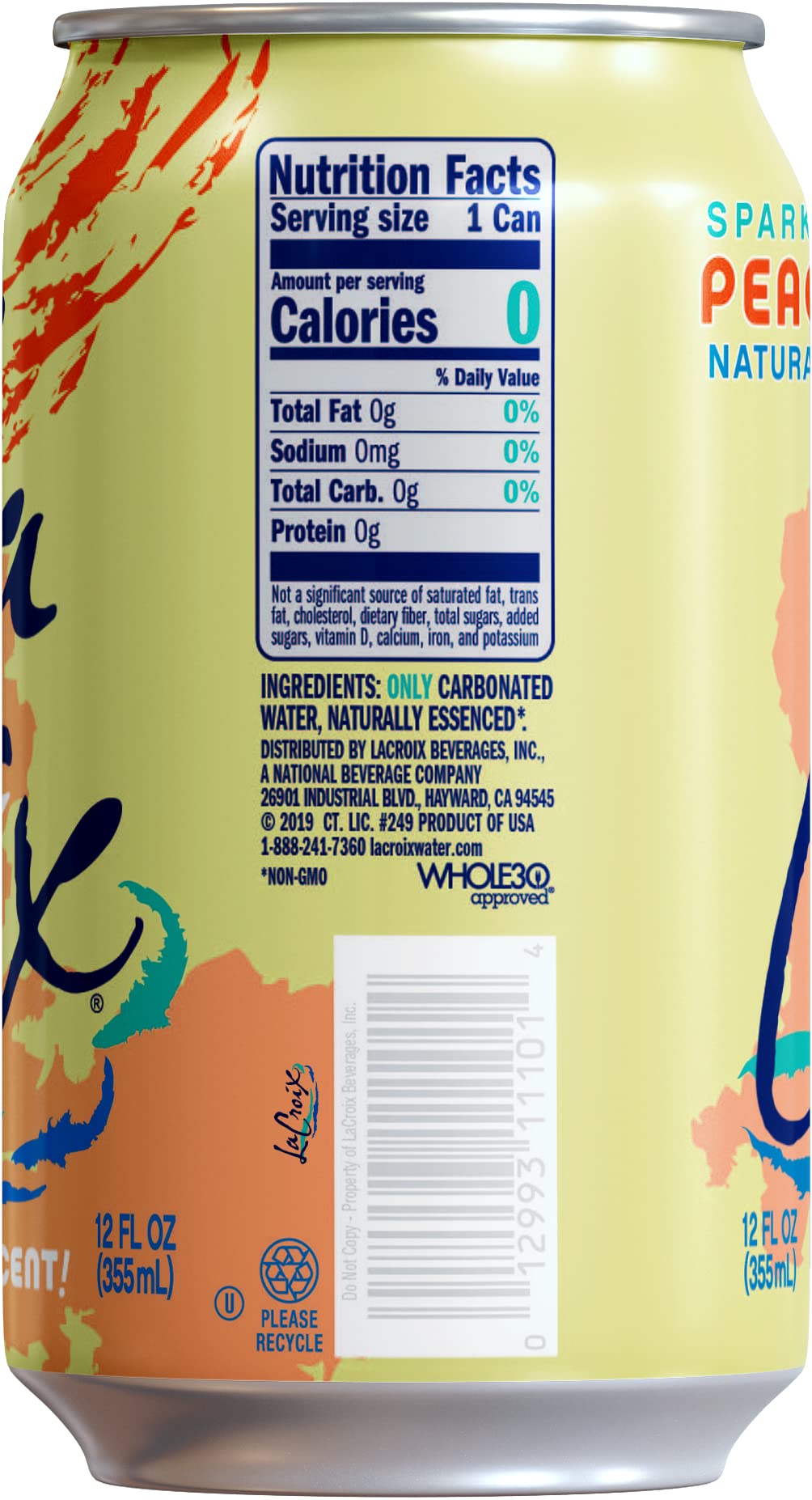 Lacroix Sparkling Water, Peach-Pear, 12 Fl Oz (Pack Of 12)
