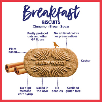 Goodie Girl Cookies Cinnamon Brown Sugar Breakfast Biscuits, Gluten Free, 1.73 oz (Pack of 16)