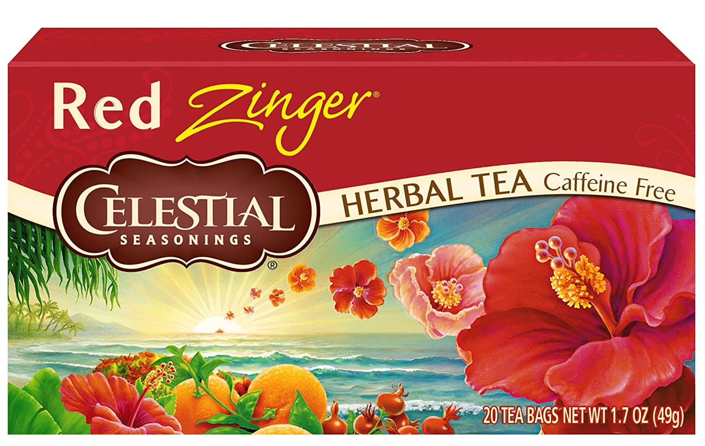 Celestial Seasonings Tea Energy Blend Free Herbal Tea Red Zinger 20 Ea