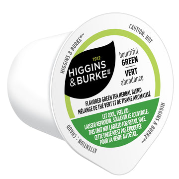 Higgins & Burke Bountiful Green, Loose Leaf, Green Tea, Keurig K-Cup Brewer Compatible Pods, 24 Count