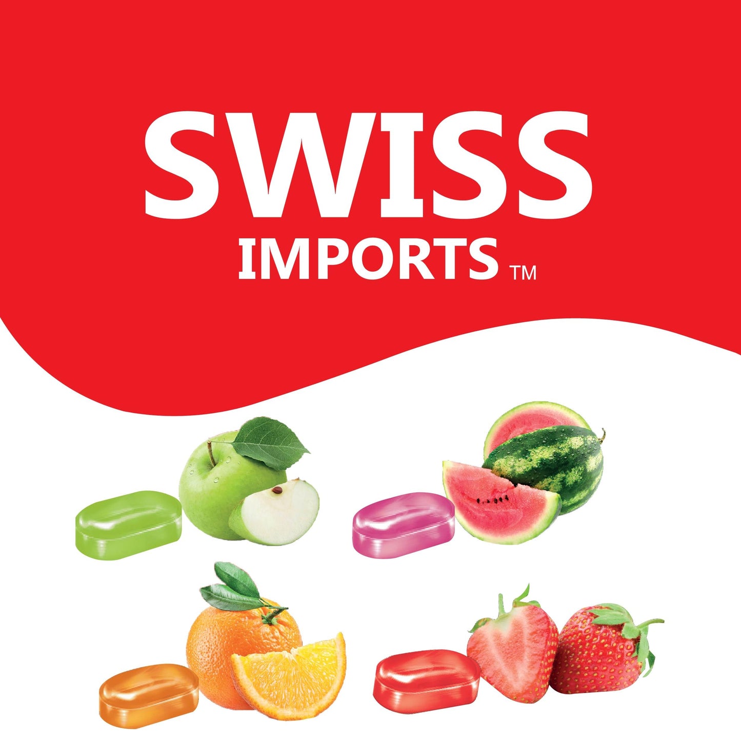 Swiss Imports Sugar Free Bonbons Hard Candy Drops, Variety Of Apple, Melon, Orange, Strawberry, 100 Individually Wrapped Pieces,