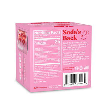Poppi Raspberry Rose Prebiotic Soda - 4 Pack, 12 Fl Oz