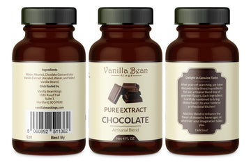 Pure Chocolate Extract For Baking And Flavoring - 4 Oz - Premium Quality Natural Flavors For Baked Goods, Desserts, & Cooking