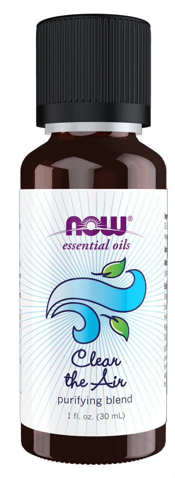Now Essential Oils, Clear The Air Oil Blend, Purifying Aromatherapy Scent, Blend Of Pure Essential Oils, Steam Distilled, Vegan, Child Resistant Cap, 1-Ounce