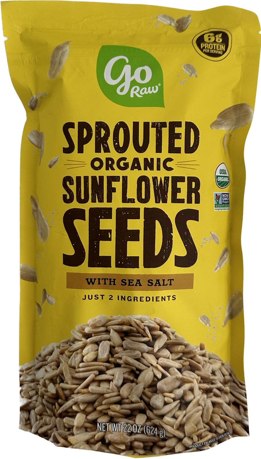 go Raw with Sea Salt Sprouted Organic Bag Keto Vegan Gluten Free Snacks Superfood, Sunflower Seeds, 22 Oz (22)