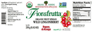 Rigoni Di Asiago Fiordifrutta Organic Fruit Spread, Wild Lingonberry, 6 Count