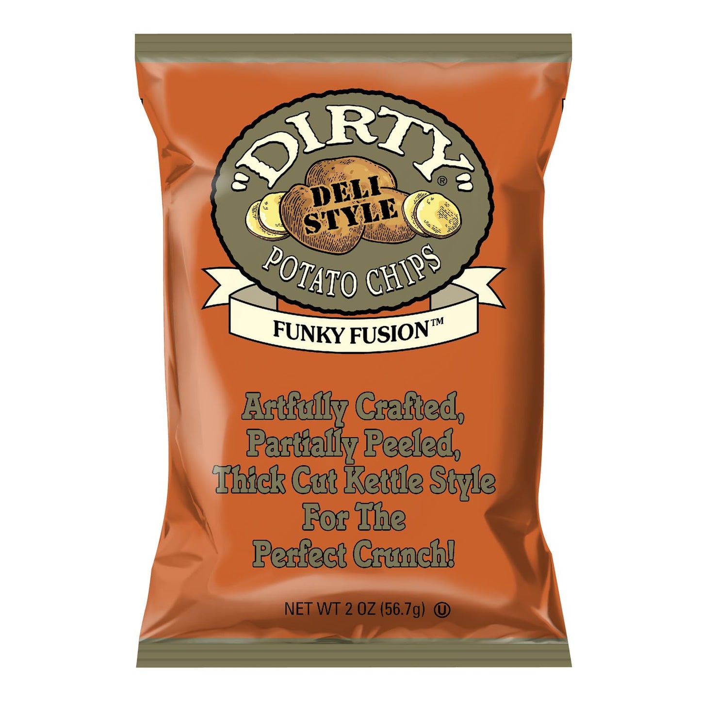 Dirty Kettle Potato Chips, Funky Fusion, 2 Oz. Bag, 25 Count –Gluten Free, Skins On, Crunchy Chips, Great For Lunches Or Snacking On The Go