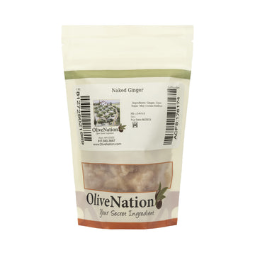 Olivenation Diced Uncrystalized Ginger, Naked Candied Ginger Bits For Baking, Cooking, Snacking, Non-Gmo, Gluten Free, Kosher, V