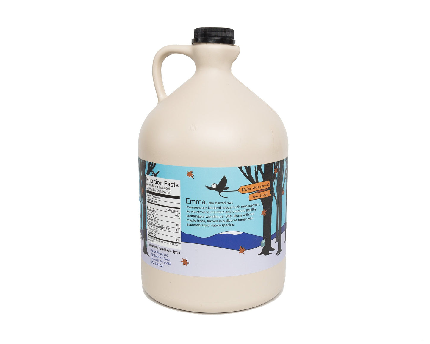 Organic 1 Gallon Amber Rich Vermont Maple Syrup - Grade A - From Barred Woods Maple