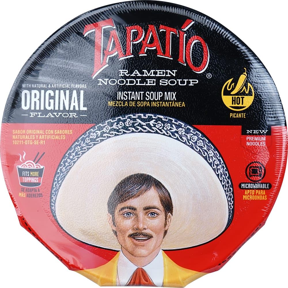 Tapatio Spicy Ramen Noodle Soup Big Bowl - Original Flavor - 3.88 Oz (Bulk Case Of 6)