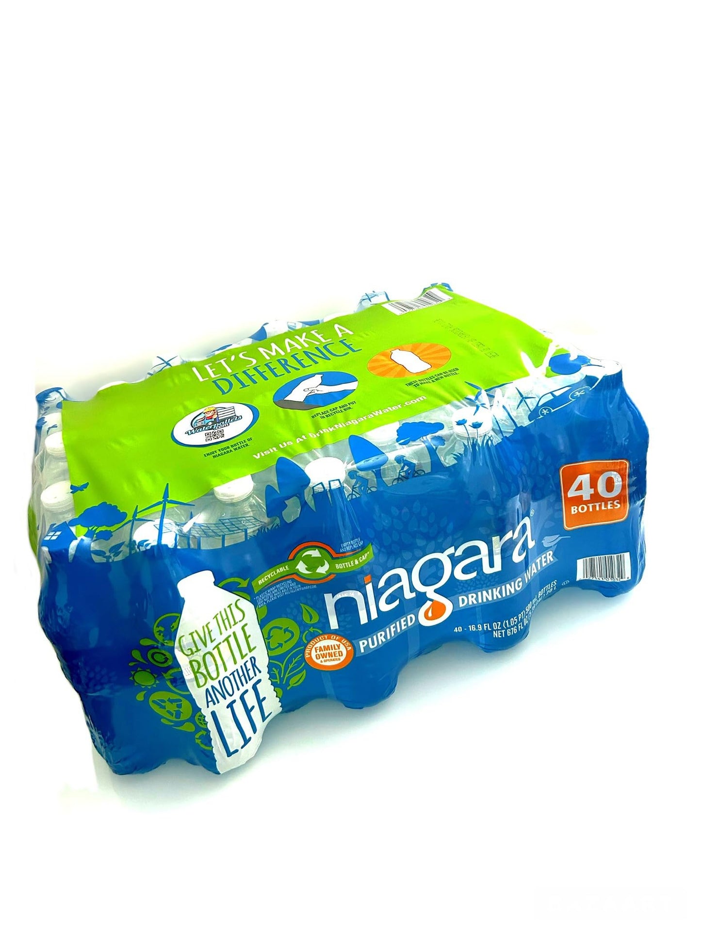 Niagara Purified Drinking Water - 16.9oz Bottles, 40 Bottles/Case, 1920 Bottles/Full Pallet - Refreshing Hydration Solution