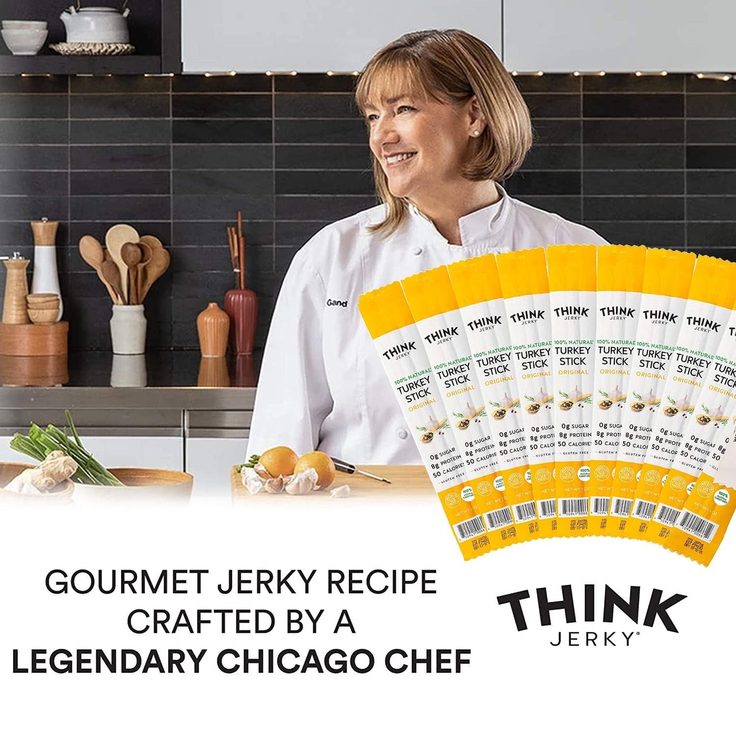Think Jerky Meat Stick Variety Pack, High Protein, Sugar Free, Gluten Free, No Nitrates Keto Paleo Friendly - 0.5 Oz Sticks, 18