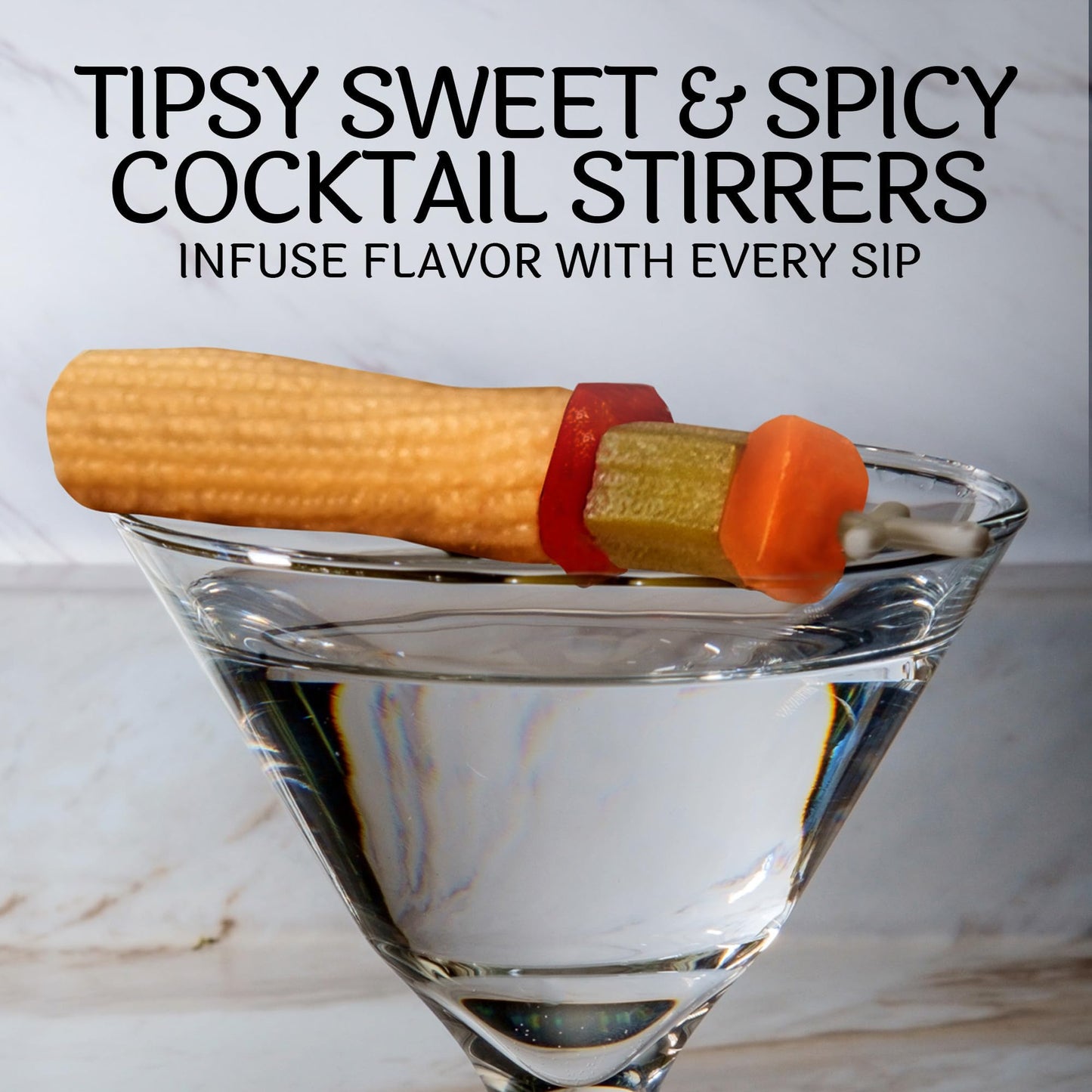 Sable & Rosenfeld Sweet & Spicy Cocktail Stirrers, Pickled Vegetables Skewers, 16 Fl Oz (Pack of 1)