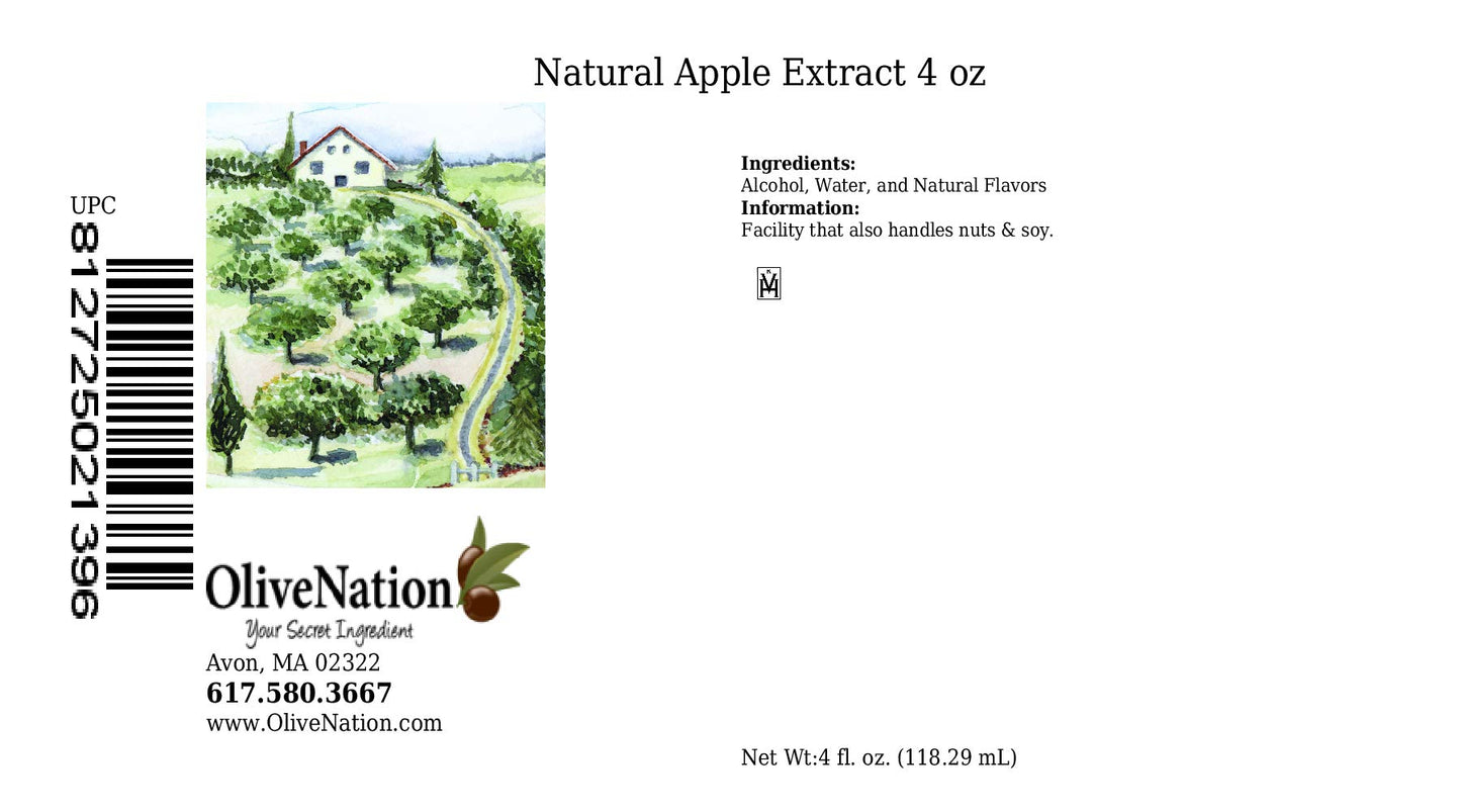 OLIVENATION Premium Apple Extract, 4 Fl Oz - Derived from Fresh Apple Peels, Baking Extract for Flavoring