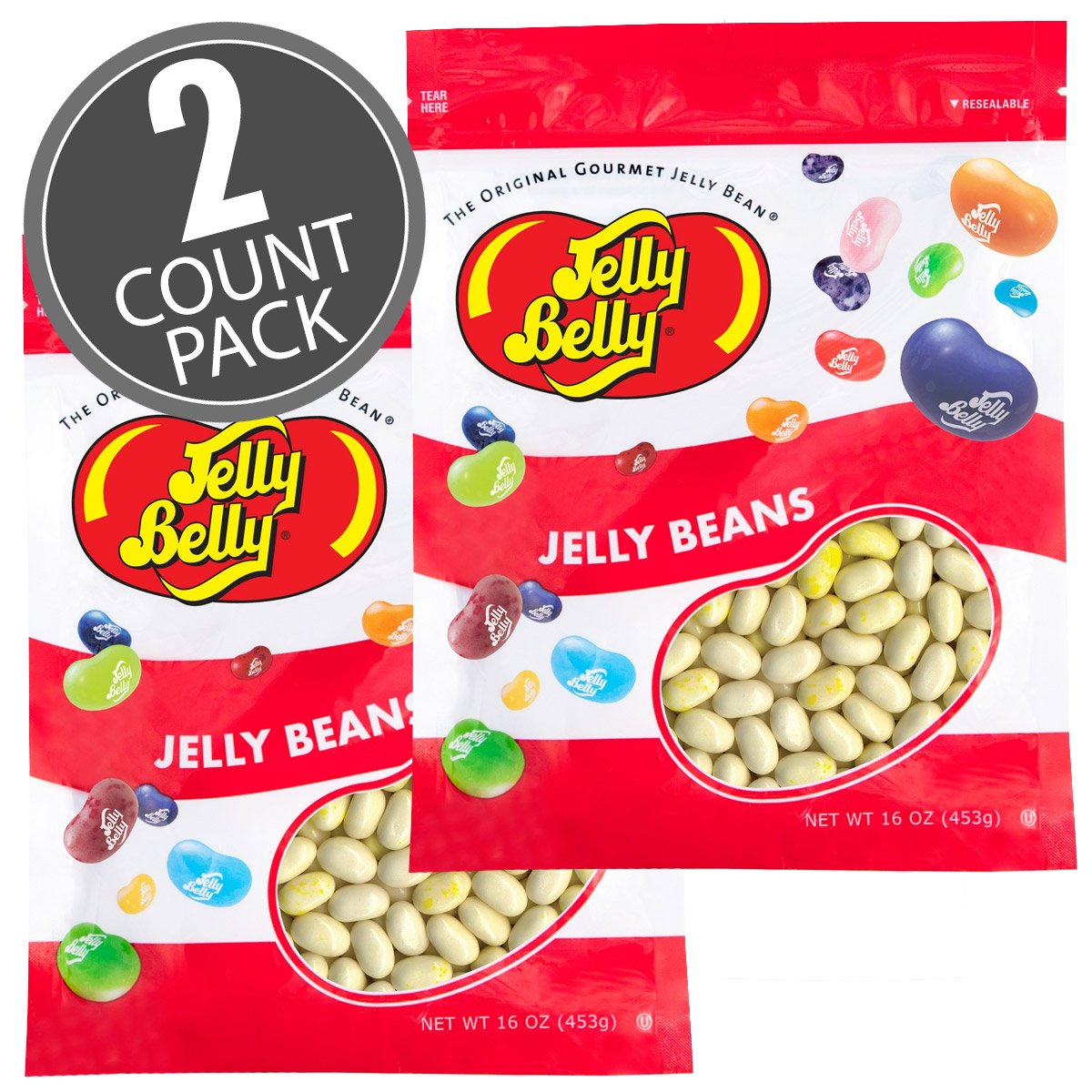 Jelly Belly Buttered Popcorn Jelly Beans - 2 Pounds In Resealable Bags (2 X 16 Ounces) - Genuine, Official, Straight From The So