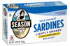 SEASON Sardines in Extra Virgin Olive Oil, Wild Caught, 52.44 Oz, 12-Pack, Lightly Smoked, High in Omega 3s, Kosher, Model SE
