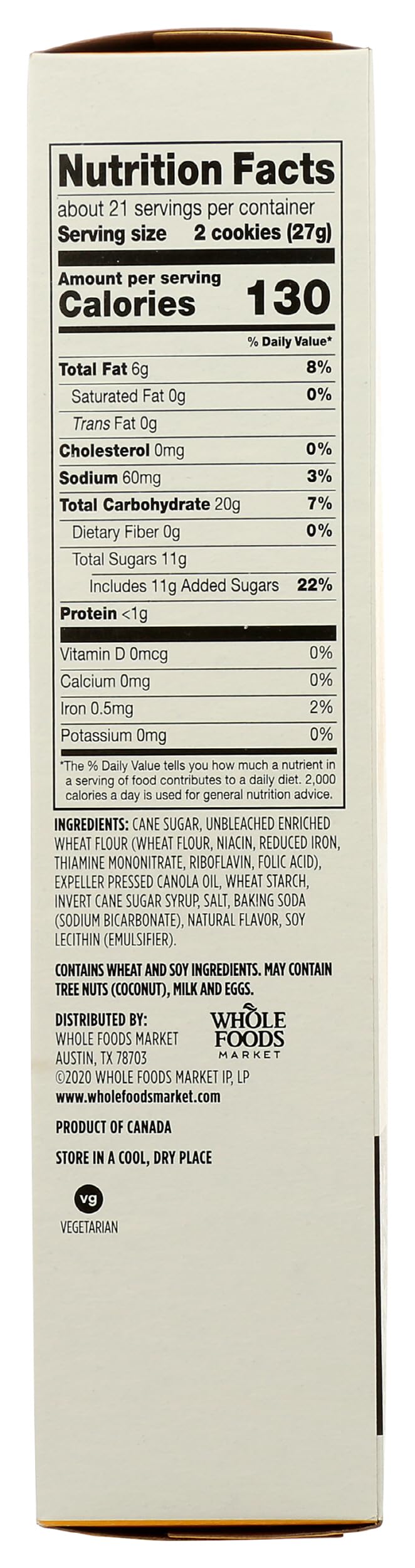 365 by Whole Foods Market, Vanilla Sandwich Creme Cookies, 20 Ounce