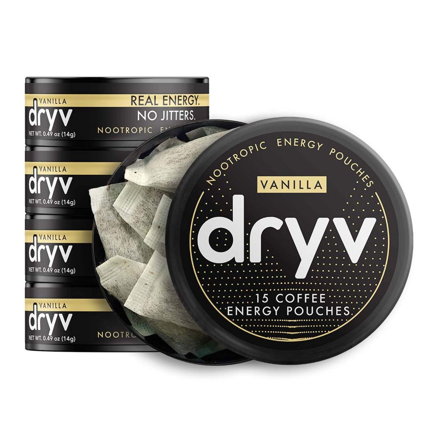 Fully Loaded Bullseye Dryv Energy Pouches - Vanilla - 5 Pack - 0.49 Ounce