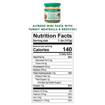 Nurture Life Finger Foods, Mini Pasta With Meatballs & Broccoli, Freshly Made Baby & Toddler Meals, Stage 3 Finger Foods For Sel