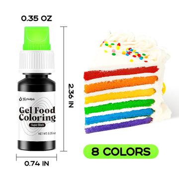 Gel Food Coloring 8 Colors X 0.35 Oz Concentrated Gel Based Food Dye Vibrant Icing Colors Neon Food Coloring For Baking Cake Dec
