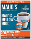 Maud's Decaf Medium Roast Coffee Pods, 200 ct, Decaffeinated Recyclable Single Serve Pods - 100% Arabica Coffee, Compatible with
