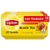 Lipton Tea Bags, Black Tea, Iced Or Hot Tea, Can Support Heart Health, 240 Total Tea Bags (20Ct - Pack Of 12)