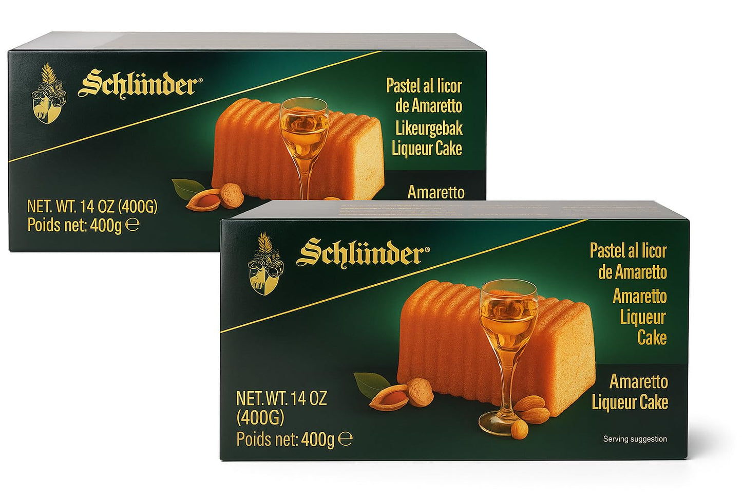 Schlnder - Amaretto Flavor Blend Cake 14 Oz (400G) - Imported From Germany - 2 Pack