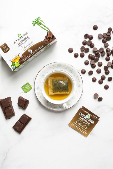 Tree - 3 Count Of Organic Moringa Superfood Tea, 25 Individually Sealed Tea Bags, Chocolate (Keto, Detox, Energy/Immunity Booster, Vegan, Gluten-Free, Organic, Non-Gmo, Caffeine-Free)