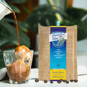 Plantation Blue 100% Blue Mountain Coffee Medium Roast Whole Beans From Jamaica (8Oz)