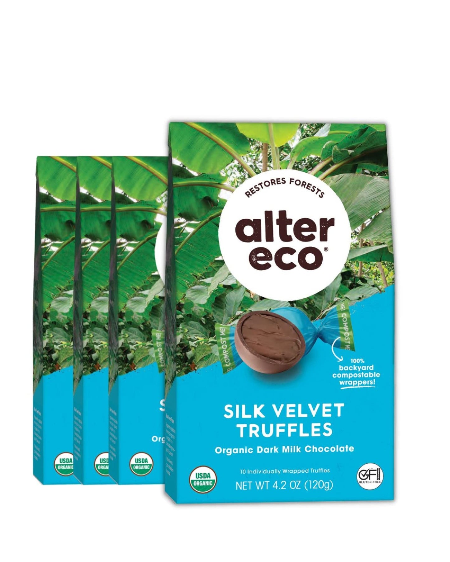 Alter Eco | Silk Velvet Truffles | 39% Pure Dark Cocoa, Fair Trade, Organic, Non-GMO, Gluten Free Dark Chocolate Truffles | 40 T