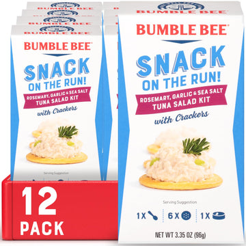 BUMBLE BEE Snack On The Run! Rosemary, Garlic & Sea Salt Tuna Salad with Crackers Kit, High Protein Snack Food, Canned Tuna, Hea
