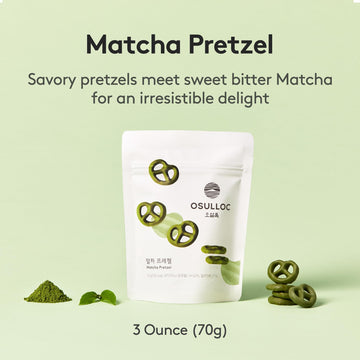 Osulloc Matcha Pretzel (3 Ounce, 70G), For Halloween Pretzels Treats Coated In Sweet Matcha Cream, Premium Tea Food From Jeju Is
