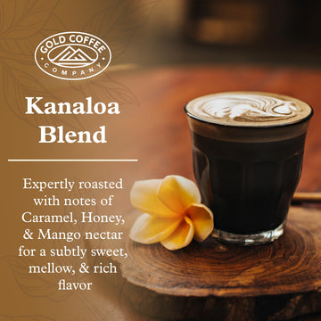 Gold Coffee Company Kanaloa Premium House Blend | Gourmet Medium Roast Ground Coffee | 100% Arabica Roasted Beans | 1 Lb. (Pack