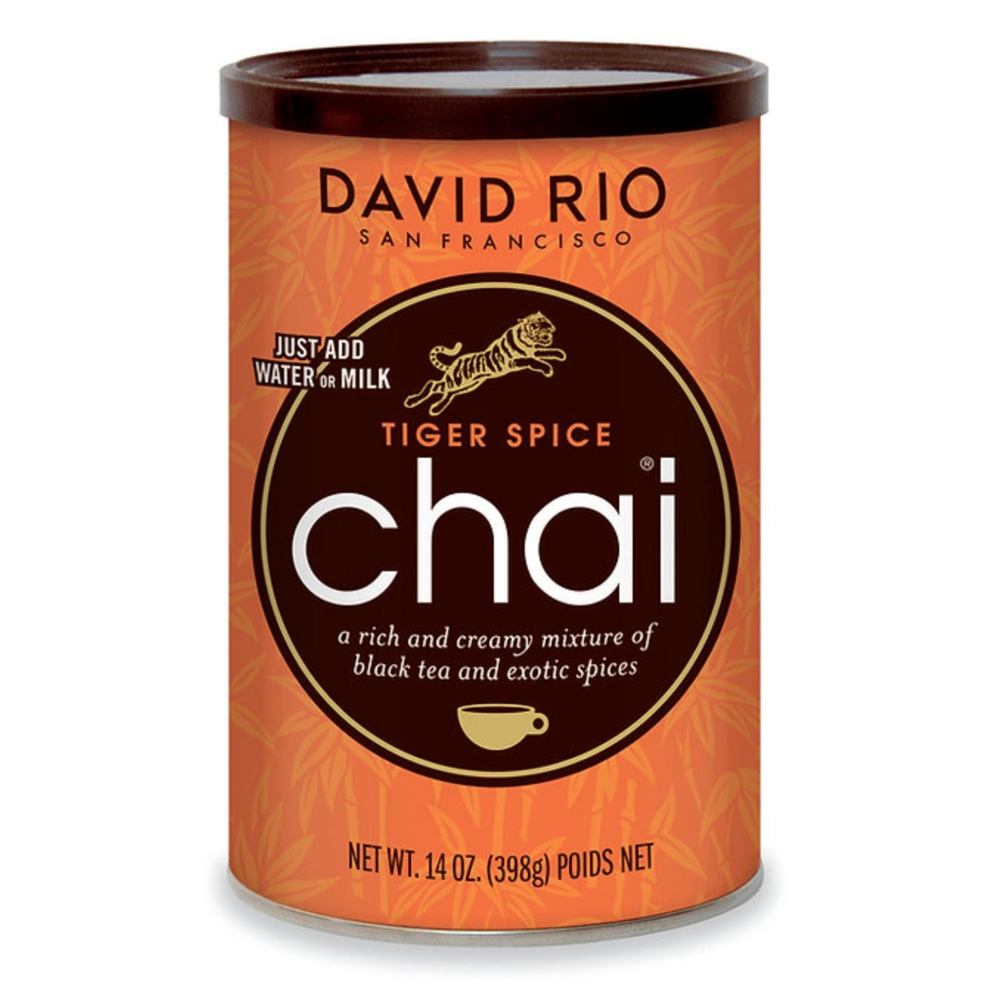 Tiger Spice Chai Tea Latte Mix 14 Oz Black Tea Organic Spices Dairy Free Serve Hot or Cold Just Add Water or Milk 14 Servings
