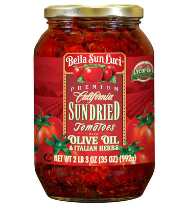 Bella Sun Luci Sun Dried Tomatoes Halves in Olive Oil, 35 oz, 2.19 lb Pack