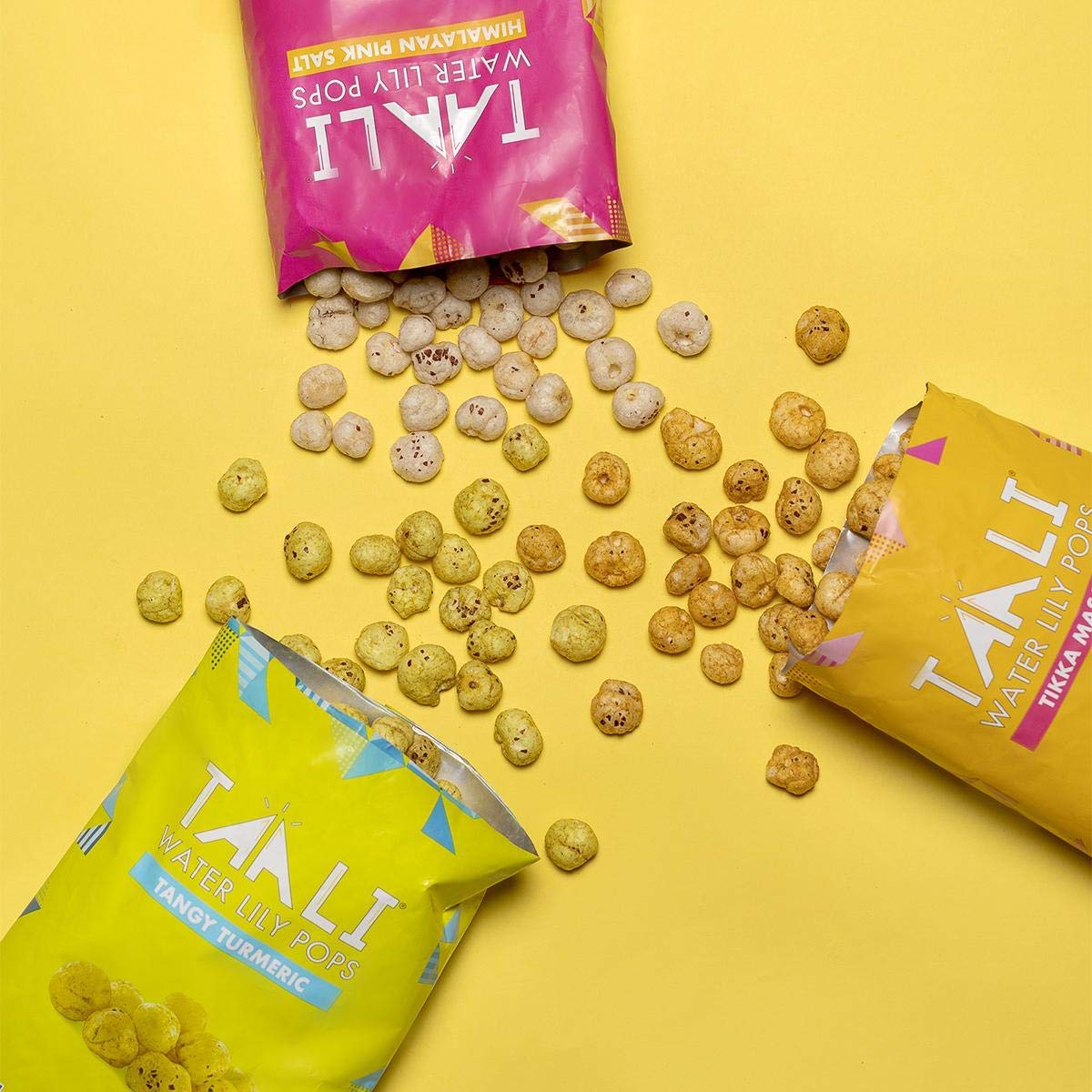 Taali 4-Flavor Variety Water Lily Pops (10-Pack) - Roasted Fox Nuts Makhana Snack | Crunchy Indian Healthy Snacks | Protein-rich