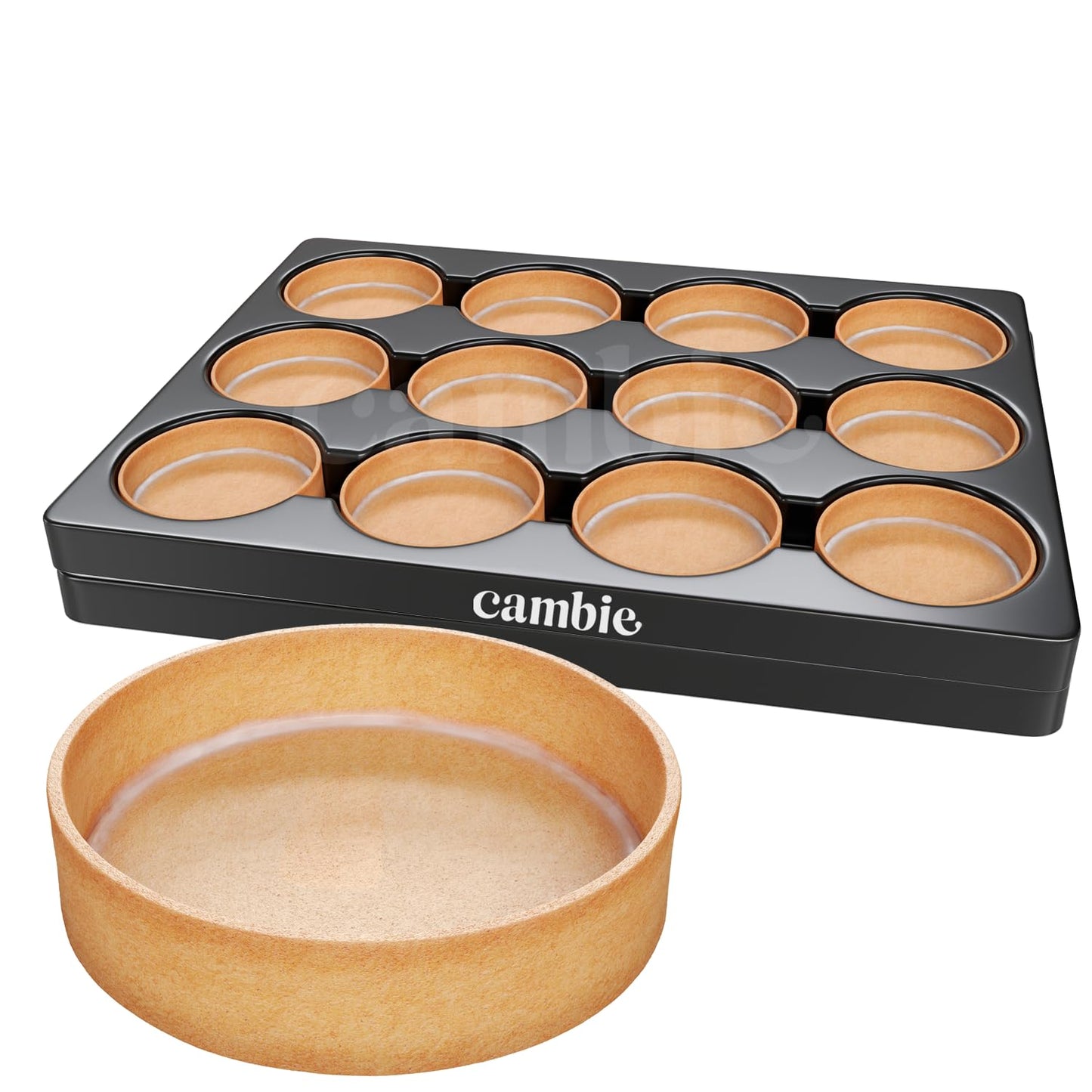 Cambie Sweet Round Mini Tart Shells 3.15 Diameter French Style Tart Shells With White Chocolate Coating (Pack Of 24)