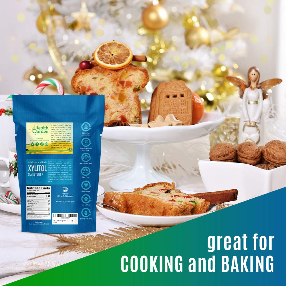 Health Garden Birch Xylitol Sweetener - 5 LBS Resealable Bag - Pure Birch Xylitol - Non GMO Kosher and Made in the U.S.A. - Ideal Powdered Sugar Substitute - Non-GMO Sugar Alternative