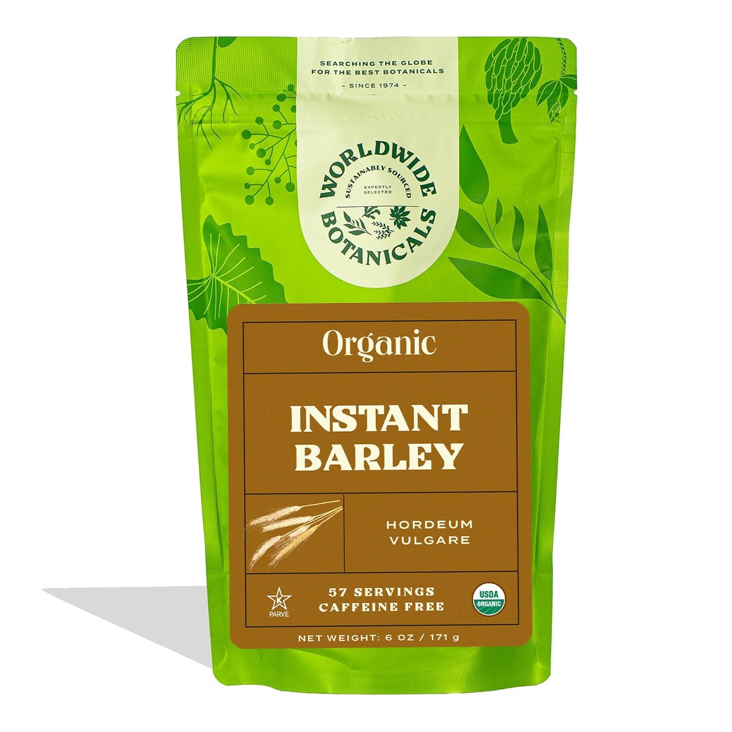 Worldwide Botanicals Organic Barley Instant - 57 Servings - Italys Orzo Their Favorite Coffee Alternative - Energy Blend Free Acid Free Kosher 6 Ounces