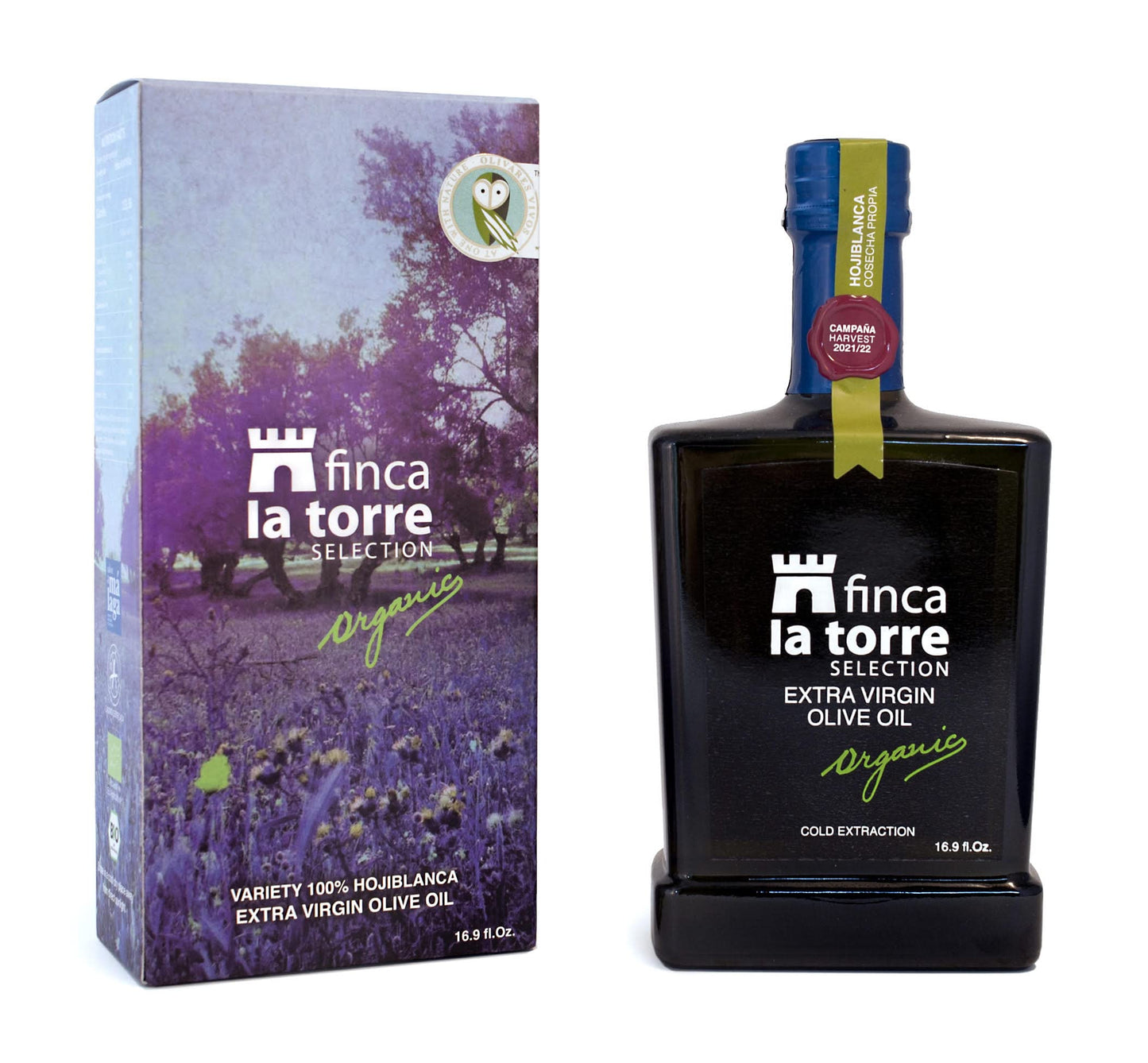 Finca La Torre Hojiblanca Organic Olive Oil - Extra Virflavor Blend Cold Pressed Spanish Olive Oil - Top-Grade Oil From Malaga Scomfort Support - Gourmet Food Gifts - 2021 Flos Olei Hall Of Fame Winner (500 Ml Bottle)