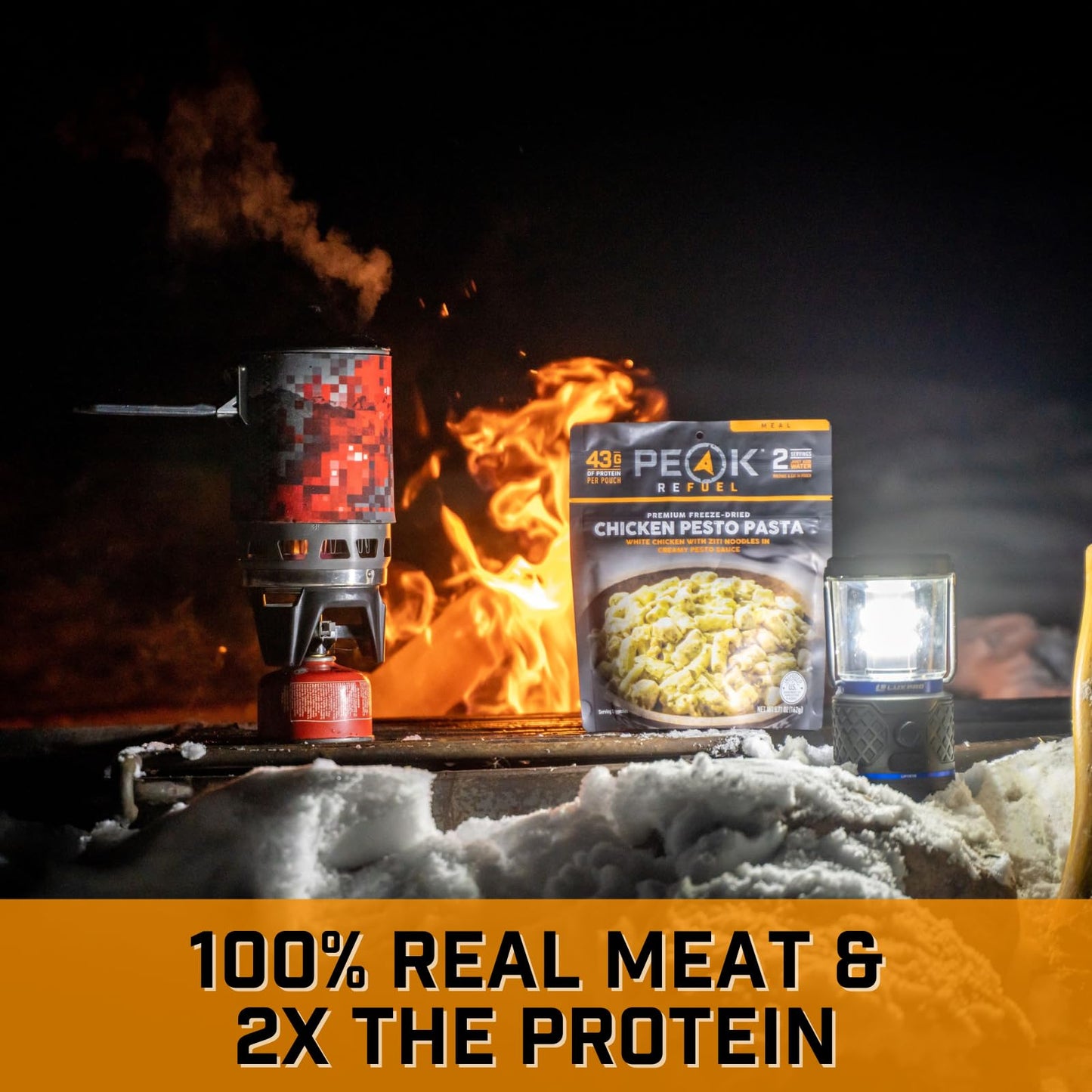 Peak Refuel Chicken Pesto Pasta| Premium Freeze Dried Camping Food | Backpacking & Hiking Mre Meals | Just Add Water | 100% Real