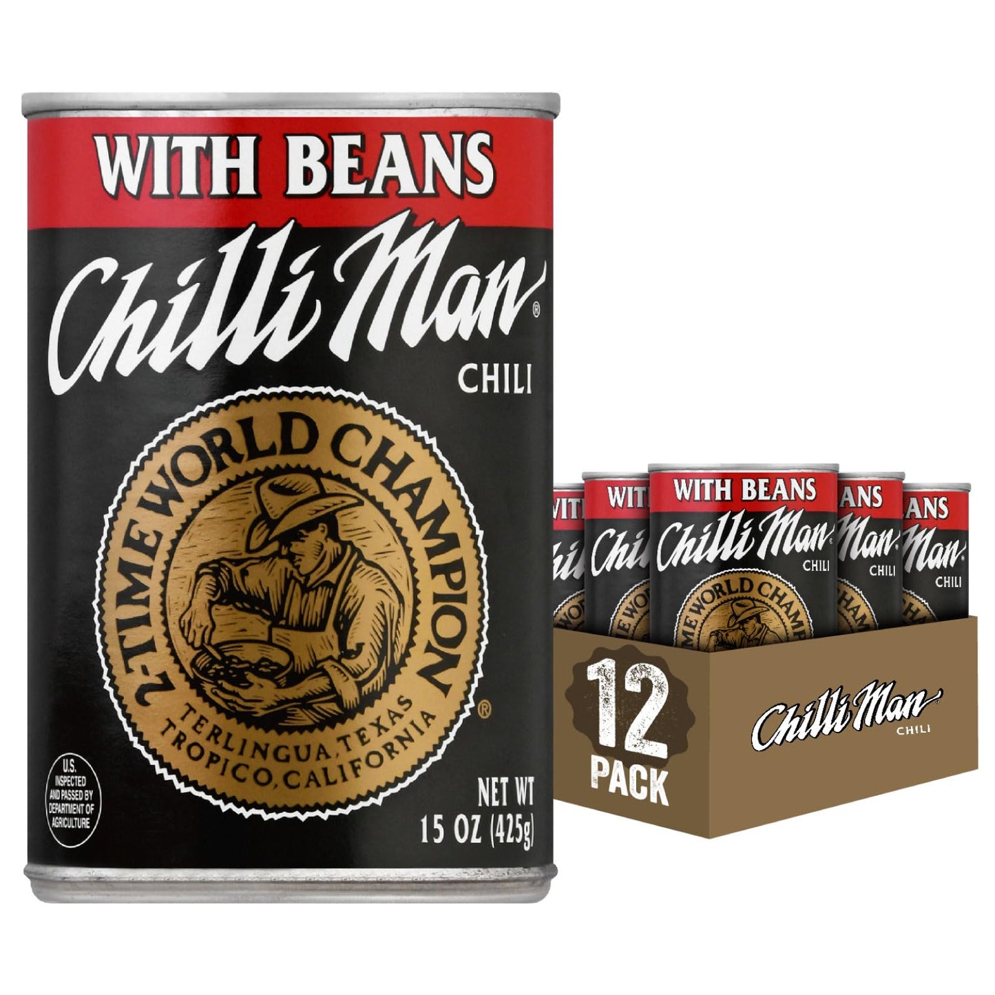 CHILLI MAN Chili With Beans (12 Pack) 15 ounce can