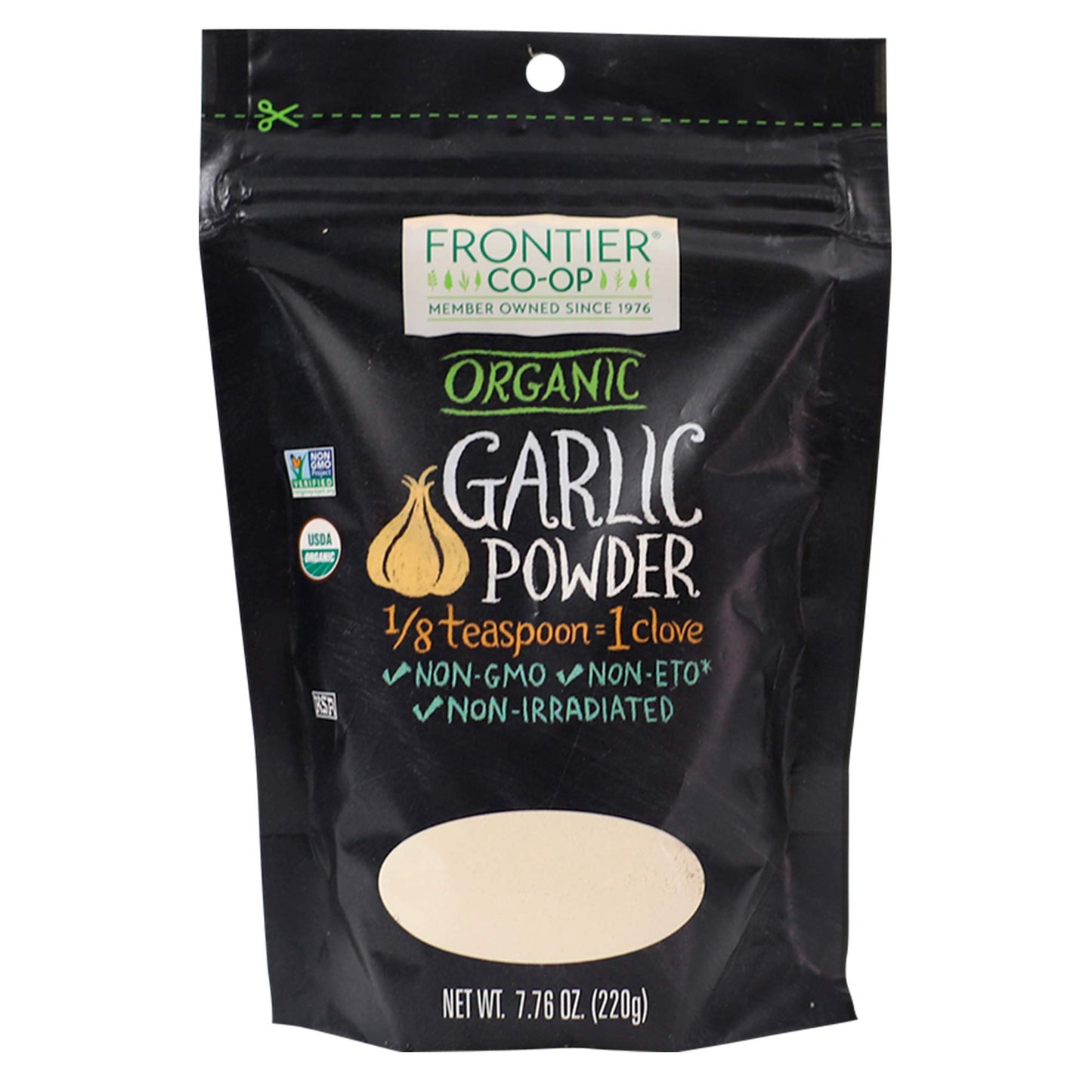 Frontier Co-Op Organic Garlic Powder, 7.76-Ounce Bag, Pure And Natural Garlic Seasoning | Non-Gmo And Kosher Certified | Add Flavor To Your Savory Dishes
