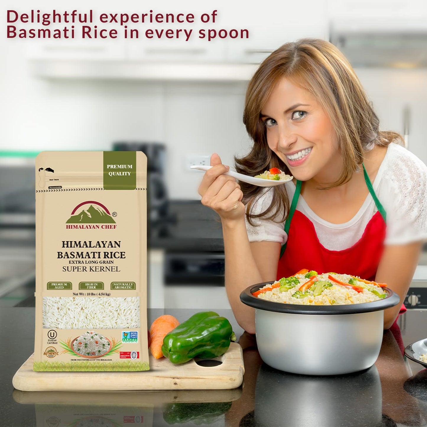 Himalayan Chef Premium Aged Basmati Rice, Naturally Aromatic And Pure, White - 20 Lbs (5570-2Pk)