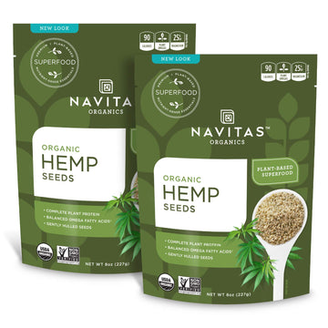 Navitas Organics Raw Hemp Seeds, 8 Oz. (2-Pack) 30 Servings - Organic, Non-Gmo, Low Temp-Hulled, Gluten-Free
