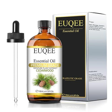 Euqee Cedarwood Essential Oil 118Ml/4Oz Pure Cedarwood Oil Premium Essential Oil For Diffuser, Humidifier, Skin Care With Glass